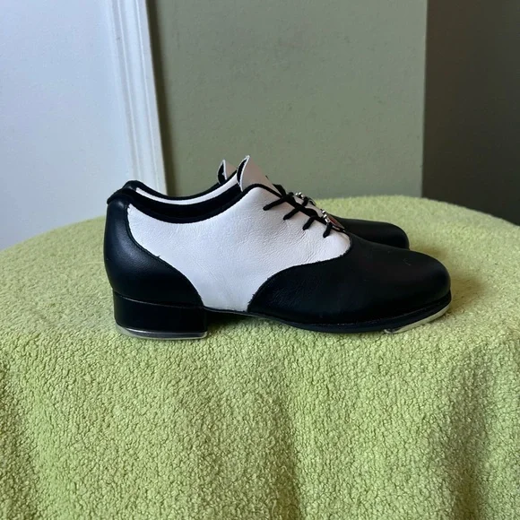 Bloch Black and White Women's Dance Tap Shoes - Picture 2 of 10